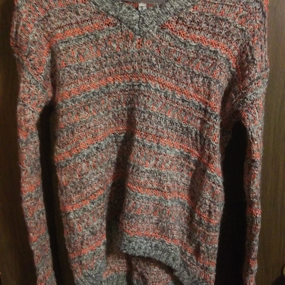 Aero peach mix heavy sweater vee neck